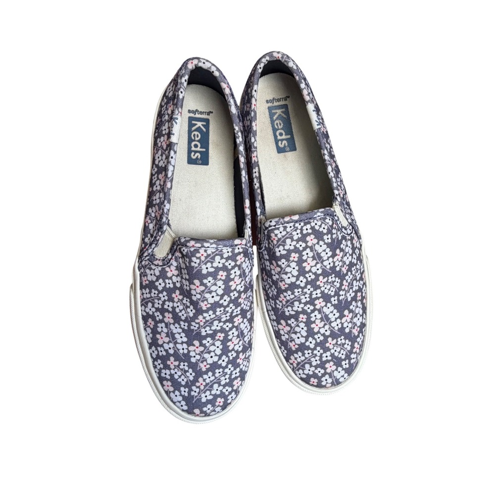Keds Double‎ Decker Floral Slip On Sneakers Navy Blue White Daisy  Womens 5.5